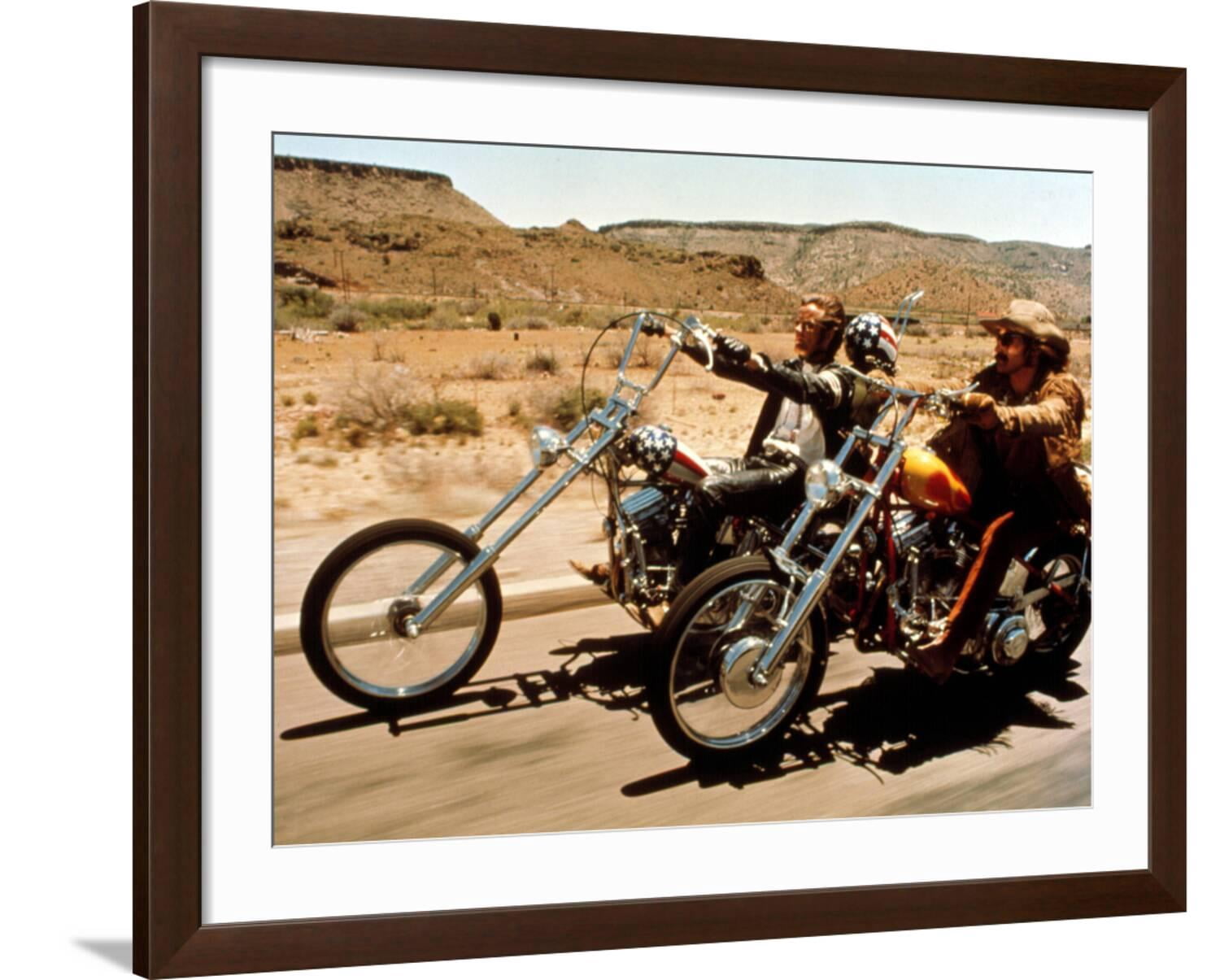 Art.com Easy Rider, Peter Fonda, Dennis Hopper, 1969 Photo, Brown Frame ...