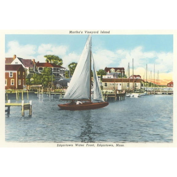 Art.com Edgartown Waterfront, Martha's Vineyard Art Print, 18" x 12"