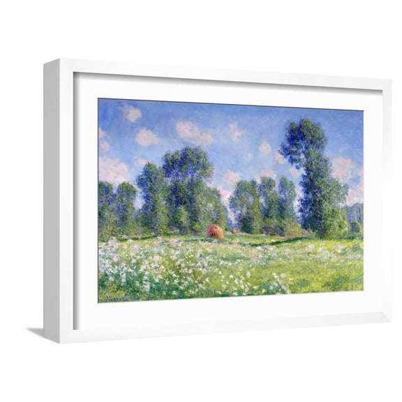 Art.com Effect of Spring, Giverny, 1890 Giclee Print by Claude Monet, White Frame Wall Art, 23" x 17"
