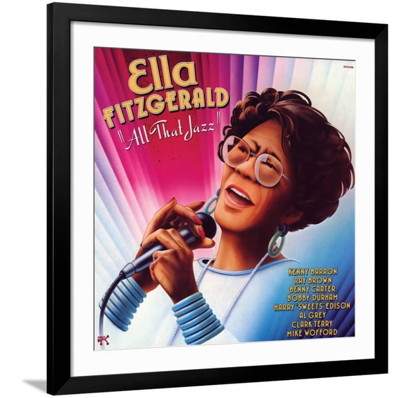 Art.com Ella Fitzgerald - All That Jazz Art Print, Black Frame Wall Art, 38" x 38"