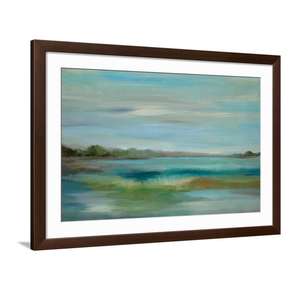 Art.com Emerald Lagoon Art Print by Silvia Vassileva, Brown Frame Wall Art, 44" x 32"
