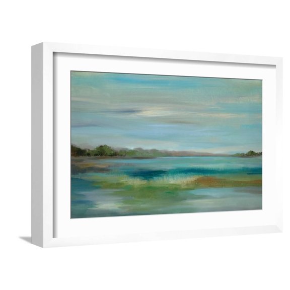 Art.com Emerald Lagoon Art Print by Silvia Vassileva, White Frame Wall Art, 23" x 17"
