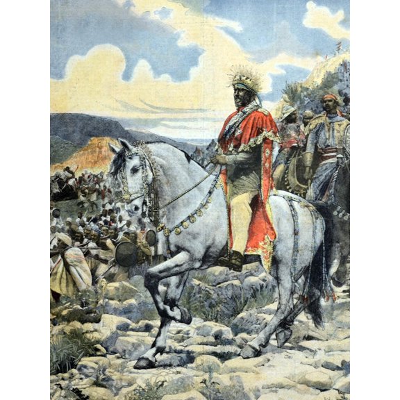 Art.com Emperor Negus Menelik II of Ethiopia at Battle of Adwa 1896 Photographic Print by Chris Hellier, 12" x 16"