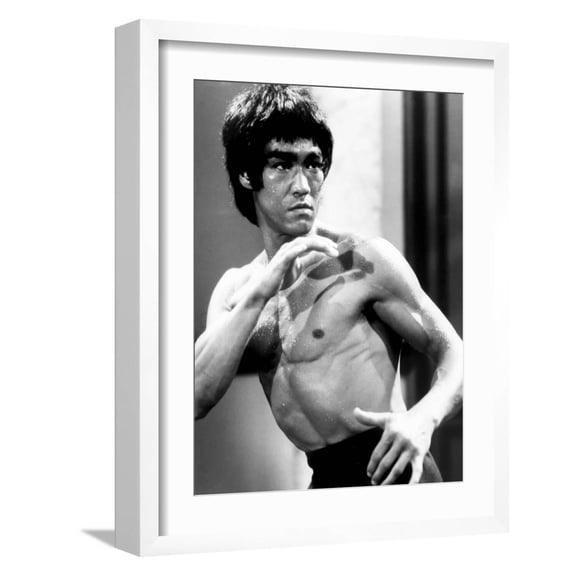 Art.com Enter the Dragon, Bruce Lee, 1973 Photo, White Frame Wall Art, 17" x 21"