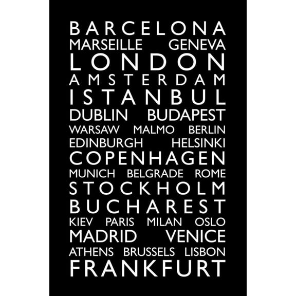 Art.com Europe Cities Bus Roll Art Print by Michael Tompsett, 12" x 18"