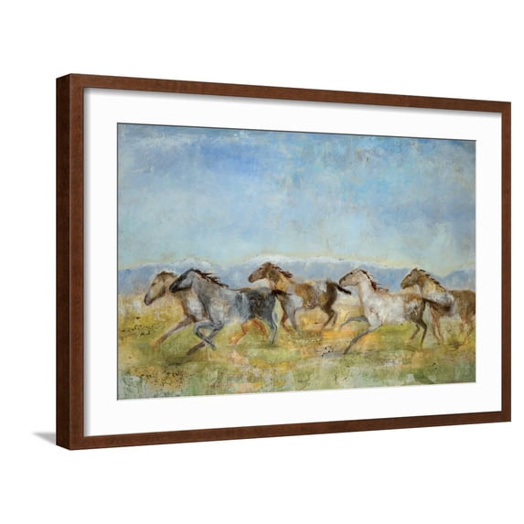 Art.com Excitement Art Print by Jill Martin, Brown Frame Wall Art, 29" x 21"