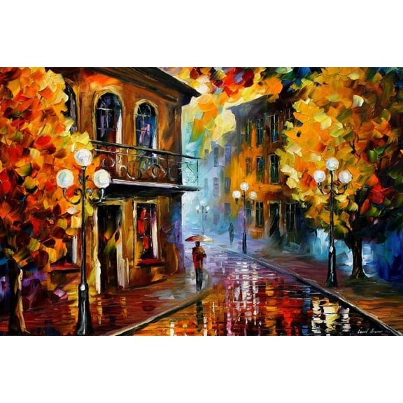 Art.com Fall Rain Art Print by Leonid Afremov, 18" x 12"