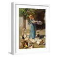 thumbnail image 1 of Art.com Feeding the Chickens Giclee Print by Luigi Rossi, White Frame Wall Art, 17" x 21", 1 of 5