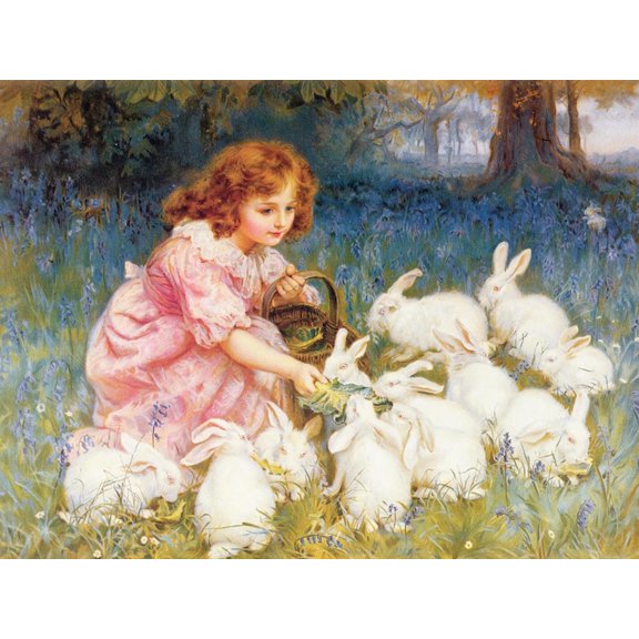 Art.com Feeding the Rabbits Giclee Print by Frederick Morgan, 16" x 12"