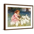 thumbnail image 1 of Art.com Feeding the Rabbits Giclee Print by Frederick Morgan, Brown Frame Wall Art, 29" x 23", 1 of 5