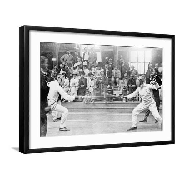 Art.com Fencing Competition in the 1912 Olympics in Stockholm Photographic Print, Black Frame Wall Art, 29" x 21"