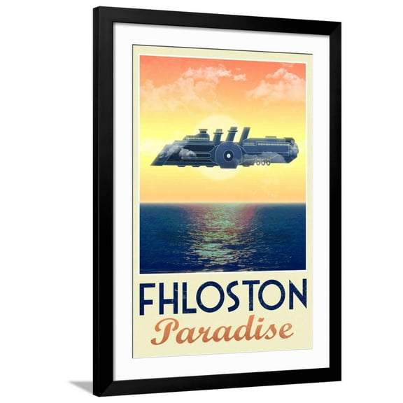 Art.com Fhloston Paradise Retro Travel Art Print, Black Frame Wall Art, 32" x 44"