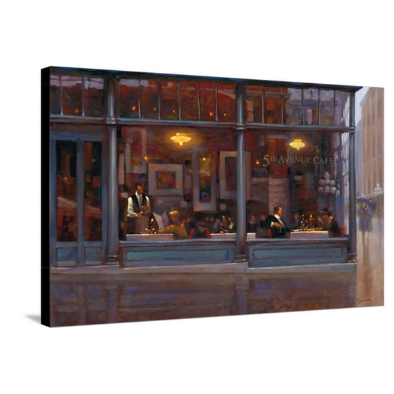 Art.com Fifth Avenue Cafe 2 Stretched Canvas Print Wall Art by Brent Lynch, 36" x 24"