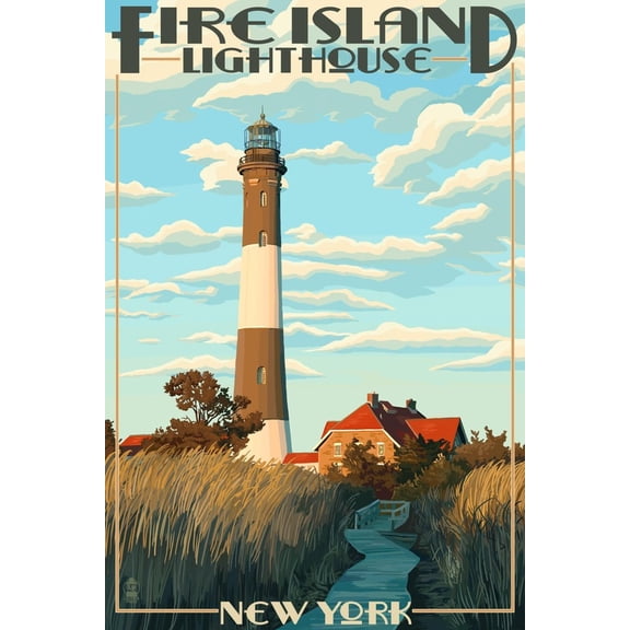 Art.com Fire Island Lighthouses - Captree Island, New York Art Print by Lantern Press, 12" x 18"