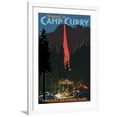 thumbnail image 1 of Art.com Firefall and Camp Curry - Yosemite National Park, California Art Print by Lantern Press, White Frame Wall Art, 32" x 44", 1 of 5