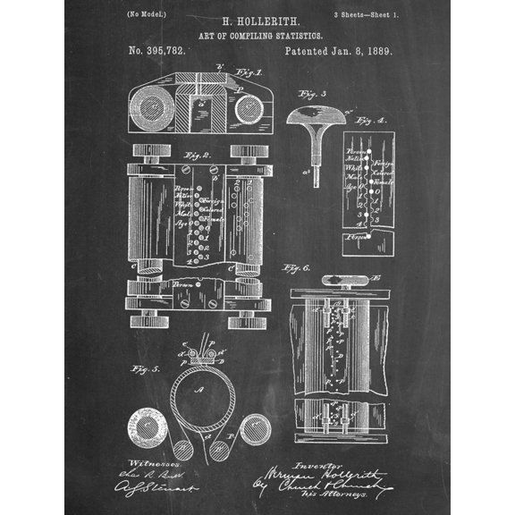 Art.com First Computer Patent 1889 Art Print, 12" x 16"