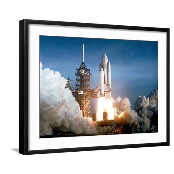 Art.com First Space Shuttle Launch on April 12, 1981 Photo, Black Frame Wall Art, 29" x 23"