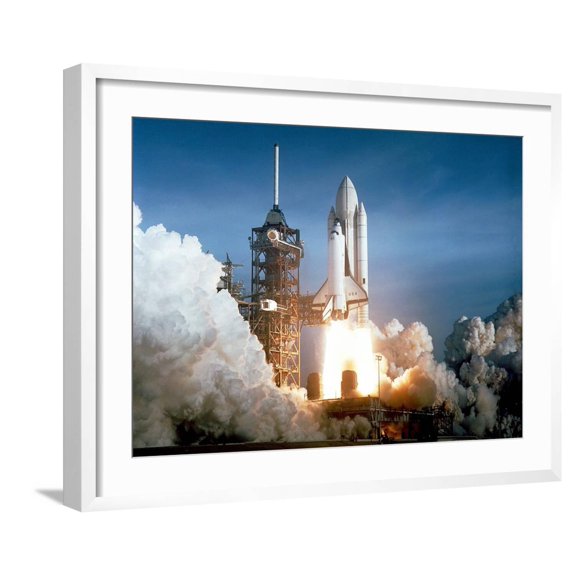 Art.com First Space Shuttle Launch on April 12, 1981 Photo, White Frame Wall Art, 29" x 23"