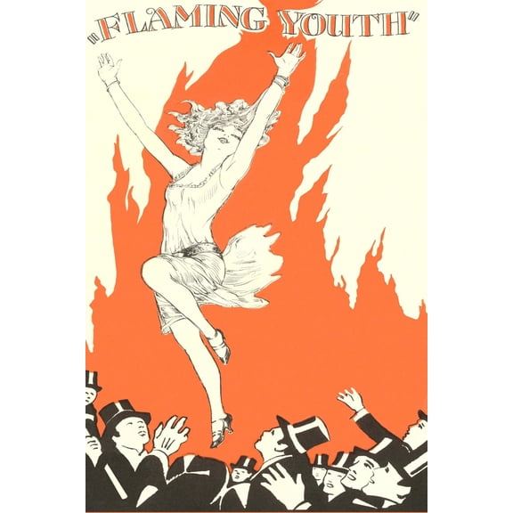Art.com Flaming Youth Flapper Art Print, 16" x 24"