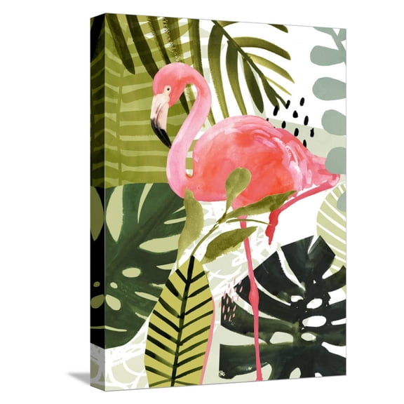 Art.com Flamingo Forest I Stretched Canvas Print Wall Art by Victoria Borges, 12" x 16"