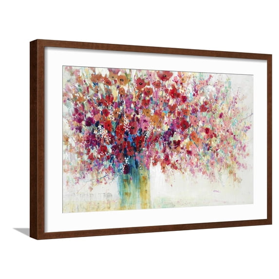Art.com Floral Container Giclee Print by Tim O'toole, Brown Frame Wall Art, 29" x 21"