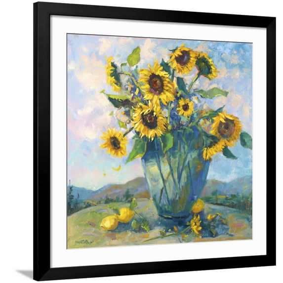 Art.com Floral Kaleidoscope III Art Print by Nanette Oleson, Black Frame Wall Art, 38" x 38"