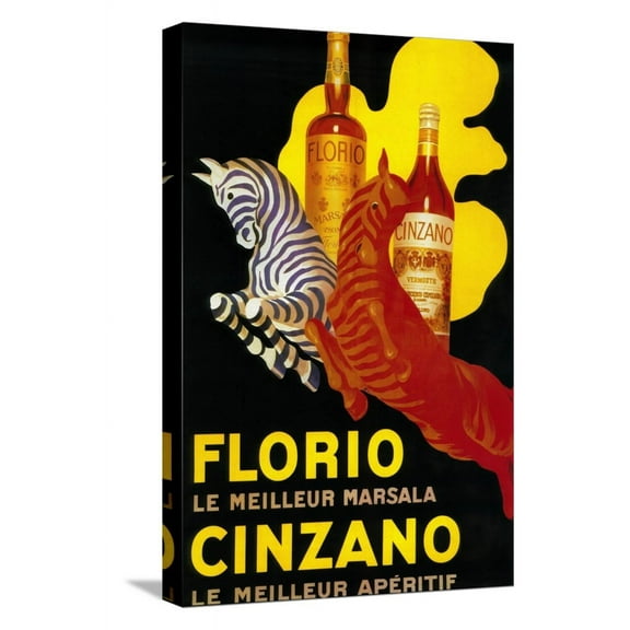 Art.com Florio Cinzano Vintage Poster - Europe Stretched Canvas Print Wall Art by Lantern Press, 12" x 18"