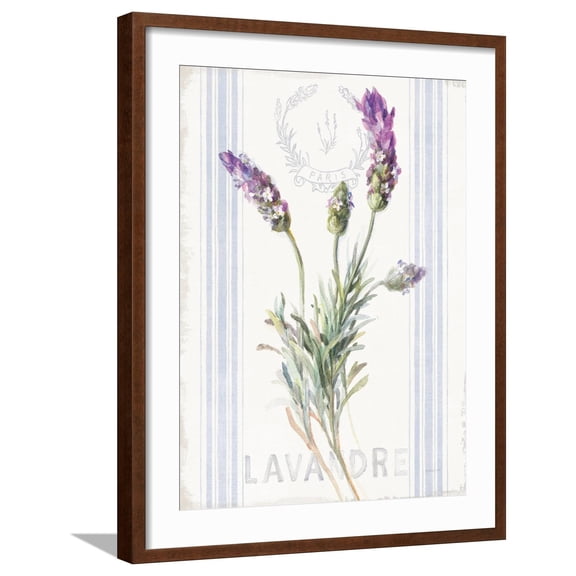 Art.com Floursack Lavender II Art Print by Danhui Nai, Brown Frame Wall Art, 23" x 29"