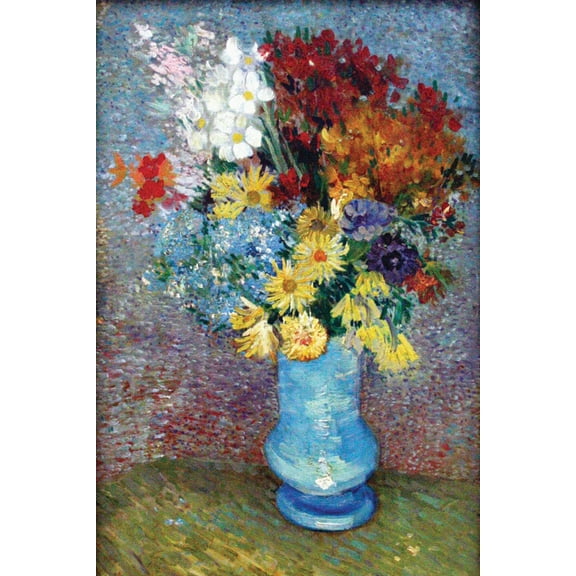Art.com Flowers In a Blue Vase Art Print by Vincent van Gogh, 24" x 36"