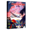 thumbnail image 1 of Art.com Fly to the Caribbean by Clipper Vintage Travel Poster Stretched Canvas Print Wall Art by Piddix, 12" x 16", 1 of 4