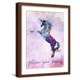 thumbnail image 1 of Art.com Follow your Dreams Unicorn 3 Art Print by Kimberly Allen, Brown Frame Wall Art, 17" x 21", 1 of 5