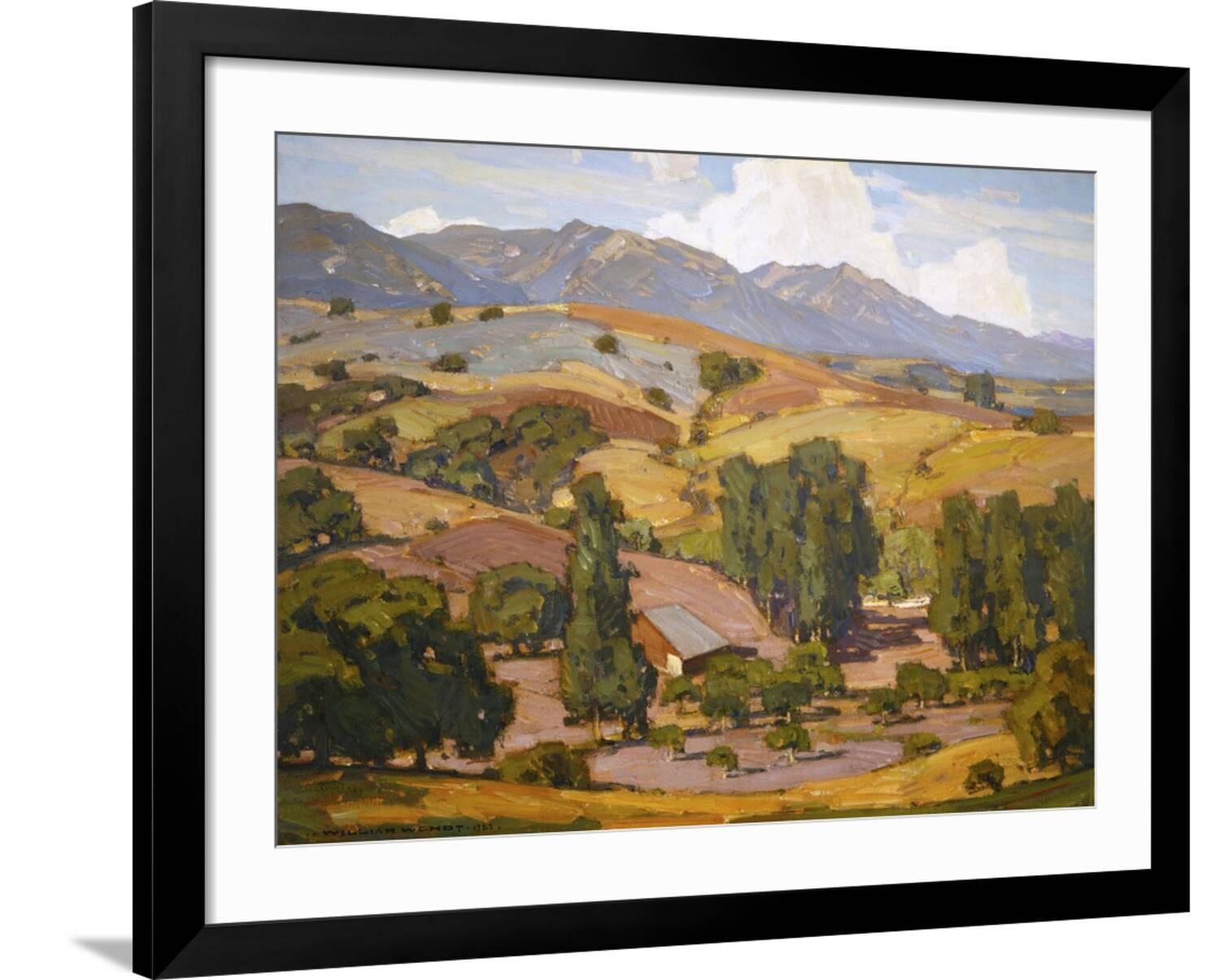 Foothill Ranch Art Print by William Wendt, Black Frame Wall Art