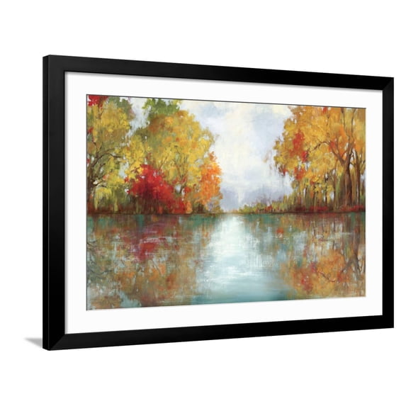 Art.com Forest Reflection Art Print by Andrew Michaels, Black Frame Wall Art, 44" x 32"