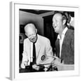 thumbnail image 1 of Art.com Former President Dwight Eisenhower Enjoys a Laugh with Famed Golfer, Arnold Palmer, Aug 12, 1965 Photo, White Frame Wall Art, 29" x 29", 1 of 5