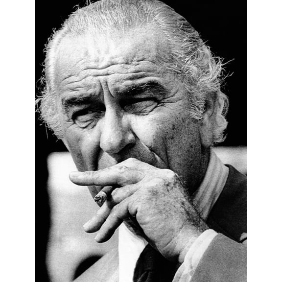 Art.com Former President Lyndon Johnson Resumed Smoking after He Left the Presidency Photo, 24" x 32"