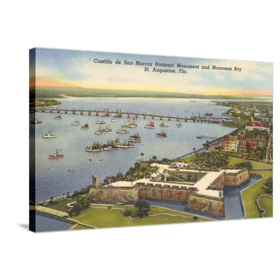 Art.com Fortress, St. Augustine, Florida Stretched Canvas Print Wall Art, 36" x 24"