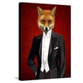 thumbnail image 1 of Art.com Fox in Evening Suit Portrait Stretched Canvas Print Wall Art by Fab Funky, 18" x 24", 1 of 4
