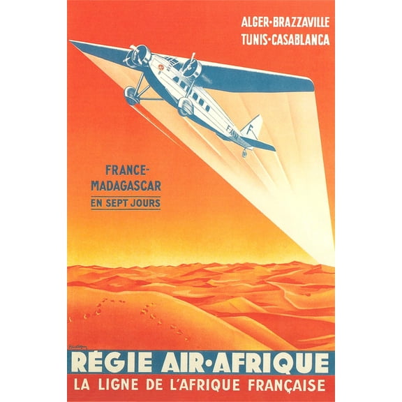 Art.com French African Airlines Poster Art Print, 12" x 18"
