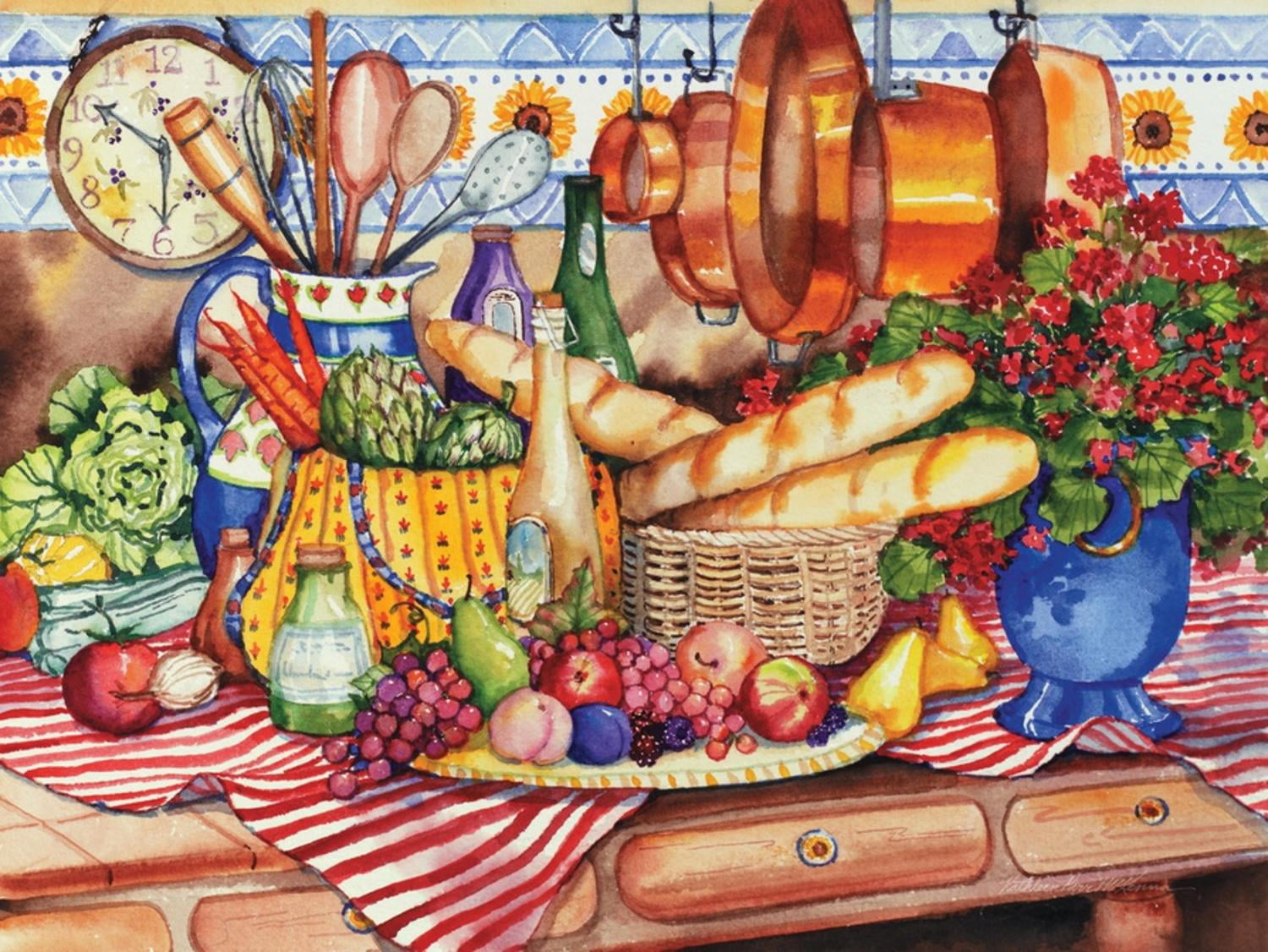 Colorful French Kitchen Canvas Art for Kids, 18" x 24"