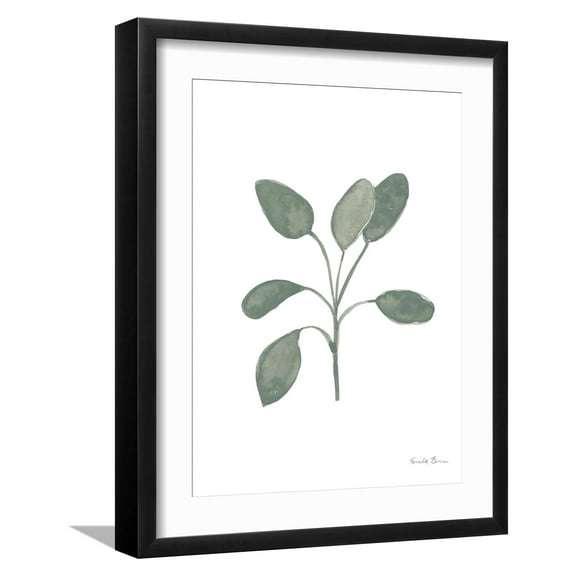 Art.com Fresh and Green VII Dark Art Print by Farida Zaman, Black Frame Wall Art, 17" x 21"