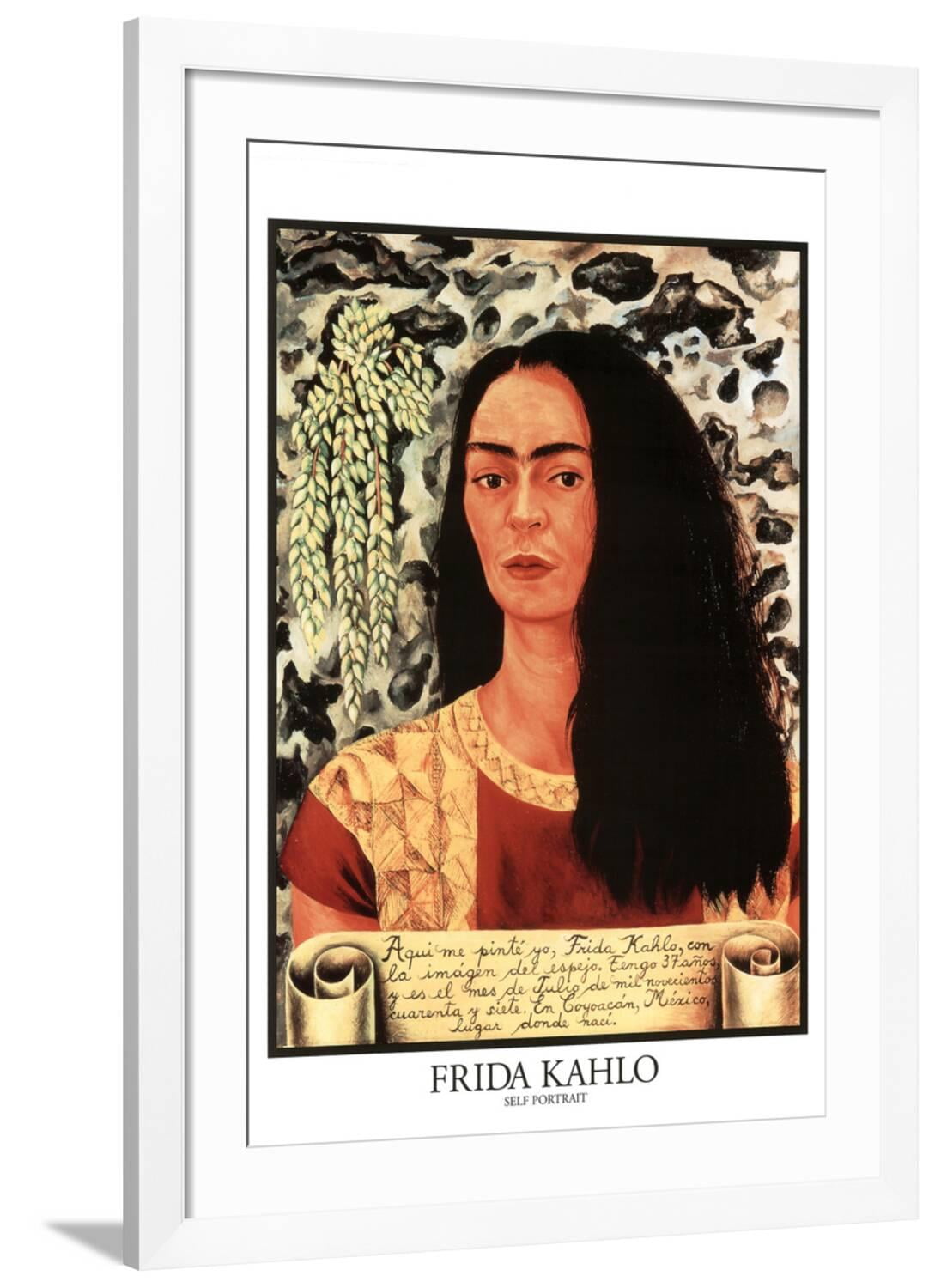 Art.com Frida Kahlo (Self Portrait) Art Print by Frida Kahlo, White ...