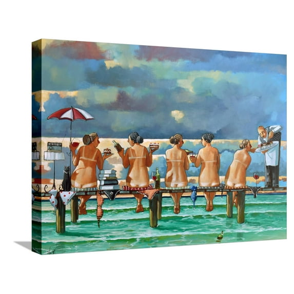 Art.com Friends On The Jetty Stretched Canvas Print Wall Art by Ronald West, 24" x 18"
