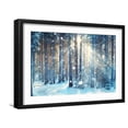 thumbnail image 1 of Art.com Frosty Winter Landscape in Snowy Forest Photographic Print by Kichigin, Black Frame Wall Art, 23" x 17", 1 of 4
