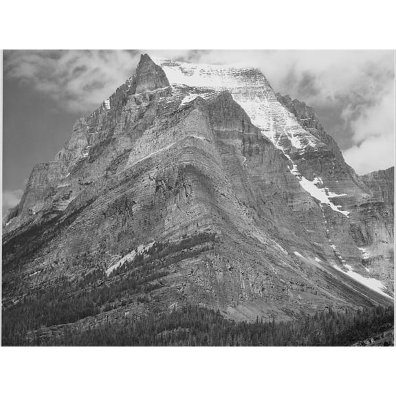 Art.com Full View Of Mountain Going-To-The-Sun Mountain Glacier National Park Montana. 1933-1942 Art Print by Ansel Adams, 16" x 12"