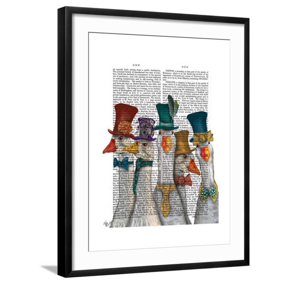 Art.com Gaggle of Geese Art Print by Fab Funky, Black Frame Wall Art, 23" x 29"