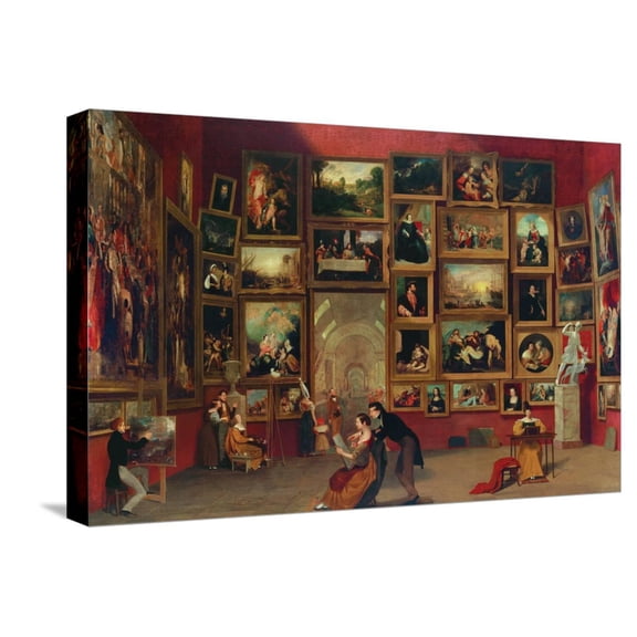 Art.com Gallery of the Louvre Stretched Canvas Print Wall Art by Samuel F. B. Morse, 24" x 16"