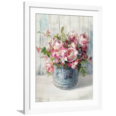 Art.com Garden Blooms I Art Print by Danhui Nai, White Frame Wall Art, 32" x 40"