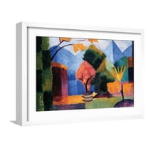 Art.com Garden On The Lake of Thun Art Print by Auguste Macke, White Frame Wall Art, 23" x 17"