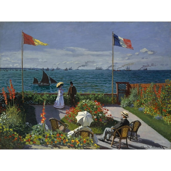 Art.com Garden at Sainte-Adresse, 1867 Giclee Print by Claude Monet, 32" x 24"