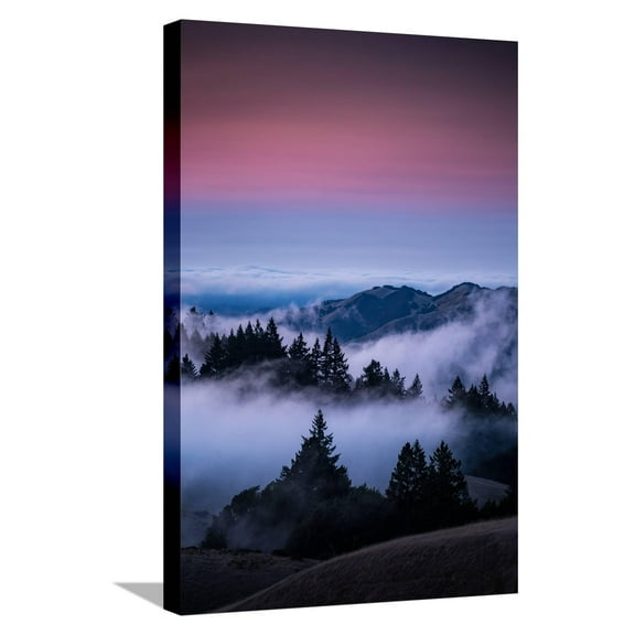 Art.com Gateway To Heaven, Beautiful Sunset and Fog at Mount Tamalpais, California Stretched Canvas Print Wall Art by Vincent James, 16" x 24"